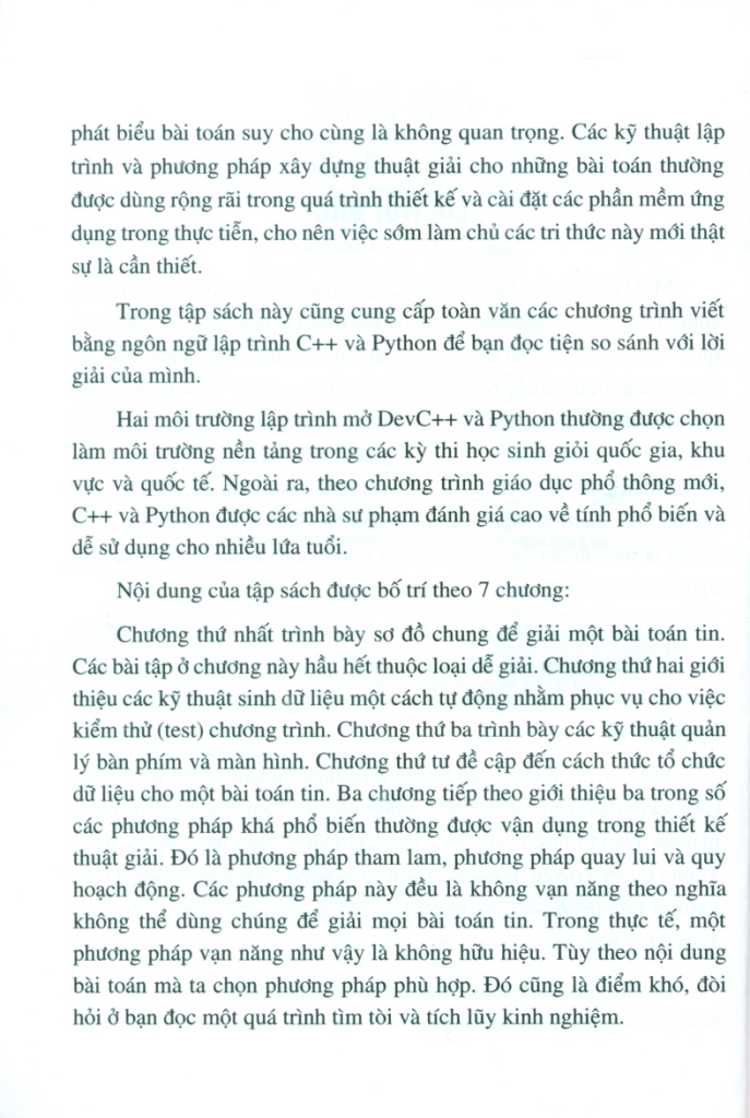 SÁNG TẠO TRONG THUẬT TOÁN VÀ LẬP TRÌNH VỚI C++ VÀ PYTHON (Tập 8)